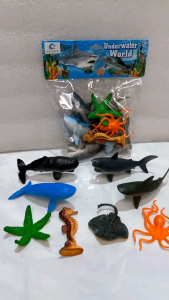 Mainan Hewan Laut Set isi 8 pcs Underwater World no 555B-6