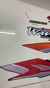 Bộ tem Wave Thái 110 đời 99 màu xanh nhớt hàng nhập Thái Lan chất lượng cao dànht rangtr lí riê n gcho dòng xe này tem tẩy phim lên màu ánh kim loại zin theo xe giá b ánc ực t ốt bán lẻ như bán sỉ