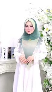 DESVIKA 723 KHIMAR SYARI 2 LAYER MOTIF PELANGI BAHAN CERUTY BABYDOLL BY DESVIKA