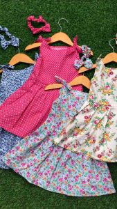 6 Bulan-20 Bulan Dress Tali Pundak Free headband Fashion Bayi dan Anak