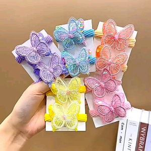 Set 2 dây cột tóc bé gái đính kim sa bling bling màu sắc trẻ trung