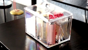 Acrylic Cotton Bud Kotak Tempat Kapas 7Q452