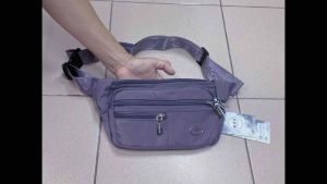 #Yuesite7893#กระเป๋าคาดเอว คาดอกแบบแบน ขนาด8นิ้ว มี5ช่องซิป