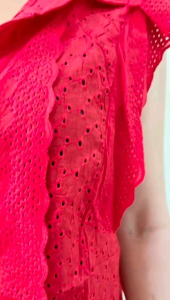 ●ECLAIRE● 003 Kemeja Ruffle Sleeveless Tak Berlengan Katun Bordir Embroidered Embroidery Imlek Lunar CNY kemerdekaan Natal Christmas Import 2191