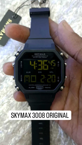 SKYMAX 3008 JAM TANGAN SPORT DIGTAL PRIA DAN WANITA TAHAN AIR TALI RUBBER FREE BOX DAN BATRE MALOJI WATCH