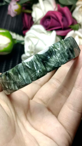 Premium Quality Natural Seraphinite Papan Bracelet 极品收藏级 天然绿龙晶 天使羽毛石吊坠 无杂无红皮纯绿光眼强