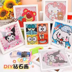 🇲🇾Ready Stock🇲🇾Sanrio Diamond Painting Children Handmade Cartoon Sanrio Stickers Painting Girl Toys 三丽鸥钻石画儿童手工制作卡通粘贴画玩具