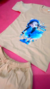 Setelan kaos anak karakter Perempuan baju anak Cotton 24s gambar lucu