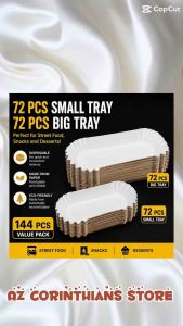 144 PCS VALUE PACK Disposable for quick cleanup Made from food grade paper Eco-friendly sustainably sourced paper Perfect for Street Food Snacks and Desserts