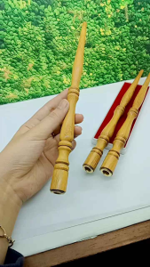 Pipa once padutan kayu kelor emas model profil 25cm C67