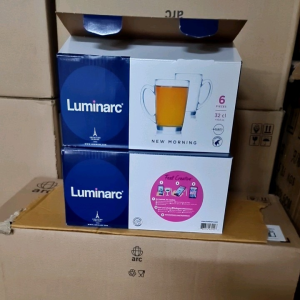 Luminarc New Morning Glass Mug 6pcs Tempered Glass Cup Mug Hot Coffee Tea 320ml Gelas Kaca Minuman Tahan Panas