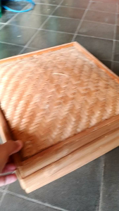 Klakat Bambu Susun 2 - Kukusan Dimsum Kotak - Klakat Besar 30cm