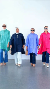 TUNIK WANITA POPLIN OVERSIZE SAGE FUCHIA NAVY LILAC MERAH JUMBO BIGSIZE XXL