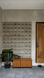 Roster beton minimalis motif jalusi/lubang angin anti tampias varian motif/ warna putih abu teracota