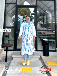 Lanicha Midi Dress Kaos Wanita Lengan Panjang Terbaru Long Tunik Jumbo Premiun
