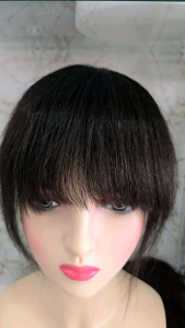 แฮร์พีชหน้าม้าปิดเถิก หน้าม้าที่มีจอนข้าง 100% สีดำ น้ำตาล บลอนด์ทอง Human Hair Bang หน้าม้า