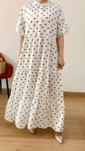 [VEMODE] DRESS MAXI CASUAL PESTA POLKADOT WANITA 0B3D 327