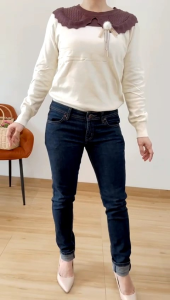 [VEMODE] BLOUSE RAJUT KERAH LENGAN PANJANG 003B 732