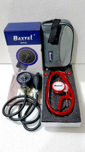 Baxtel APG PURPLE Ring Aneroid Sphygmomanometer With RED DELUXE Stethoscope