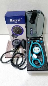 Baxtel APG PURPLE Ring Aneroid Sphygmomanometer With LIGHT BLUE DELUXE Stethoscope