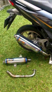 Knalpot Standar Racing JIMSCO Blue Inlet 38mm untuk Vario, Aerox, Nmax, PCX160, Beat, Scoopy & Mio