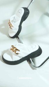 BELLEZA Dunkenstock CHARLEE Sandal Wanita Wedges Silang Chain Tinggi 5cm Casual Sendal Platform Bellezza Santai Slop Belezza Selop Premium Beleza Kekinian Terbaru Shoes Mall Official Store