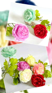 Bunga Mawar Peony Besar AF06 1 Tangkai Artificial Garden Rose Bouquet Florist