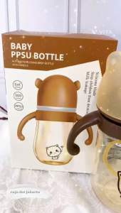 Botol susu PPSU KUCING 240ml atau 300ml warna nanogrey sudah bpa free.