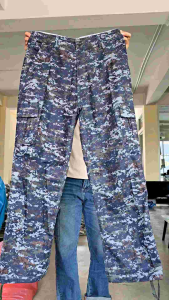 กางเกงทหารขายาว ลายดิจิตอลฟ้า กางเกงใส่ทํางานหนักๆ