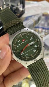 BEST SELLER ‼️Jam Tangan Pria / Cowok Swis Armi Kanvas SA005 DayDate Aktif Free Box & Batrai Cadangan