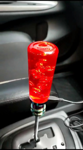 GEAR KNOB MOBIL AKRILIK MERAH LAMPU