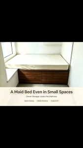 Window bay storage bed customize for helper room/maid room/utility/store room singapore