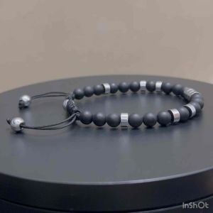 CW Manila - 0RION Adjustable Bracelet - 6mm Matte Onyx Stone with Hematite Spacers