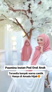 ( WARNA TERLENGKAP) PASMINA INSTAN OVAL PED ANAK USIA 5-10thn