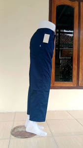 Celana Panjang Biru Dongker Seragam Sekolah SD SMP Kain Katun Drill