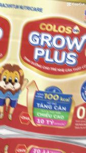 Combo 5 LON SỮA COLOS GROW PLUS 0+ Nutricare 800g GIÚP TRẺ TĂNG CÂN CAO KHỎE