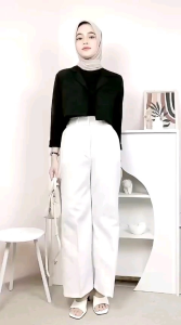 Etta Pants Semi Flared Baggy Wide Leg Celana Kulot Cutbray Wanita Highwaist Celana Kerja