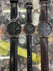 Jam Tangan Couple Mirete Kulit Tipis Analog Tahan Air