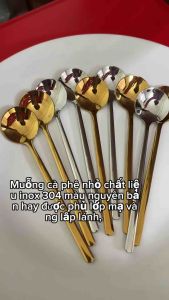 Inox 304 Espresso Set5 Thìa Muỗng Cà Phê Nhỏ 13.5cm Đầu Tròn Siêu Đẹp Tinh Tế Thìa Kem Chè Múc Gia Vị