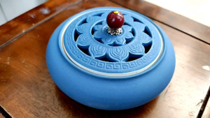 Lư Xông Trầm Bằng Gốm Thủ Công (tặng kèm lót chống cháy và 3 nụ trầm)