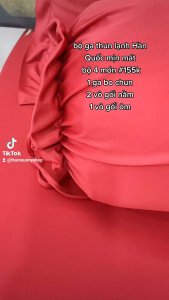 Bộ ga thun Hàn Quốc tông đỏ ga thun lạnh