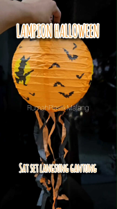 LAMPION HALLOWEEN hiasan atap gantungan pesta halowen lantern dekorasi ruangan hantu penyihir kelelawar aksesoris kertas