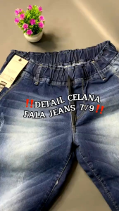 Celana jeans 7/9 pinggang karet - celana jeans wanita premium