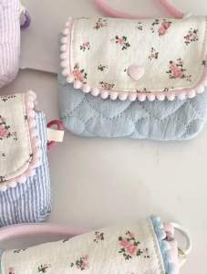 SG Small Cotton Floral Storage Bag for CCD Camera Shockproof Anti-Bump Portable Travel Case