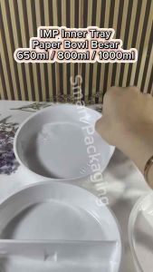 [ISI 25 PCS] IMP Inner Tray Paper Bowl 650ml 800ml 1000ml / Sekat Bowl / Sekat Mangkok Makan Ukuran 23 28 33