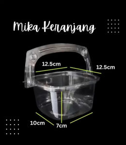 ISI 10 SET / MIKA KERANJANG TRAY JELLY / MIKA TRAY NASI MIKA TENTENG 500ML + TUTUP TEBAL