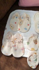 A05ถุงมือ+ถุงเท้าเด็กอ่อน [1 คู่] เนื้อผ้านุ่ม เด็กทารกแรกเกิด