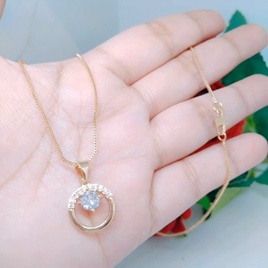Kalung & Liontin Cantik Simpel Elegan Aksesoris Premium Lapis Emas Panjang 45.Cm