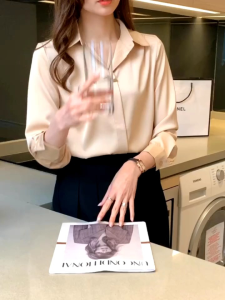 Blouse Formal Wanita Lengan Panjang Shakila Twill / Baju Atasan Wanita Polos Lengan Panjang