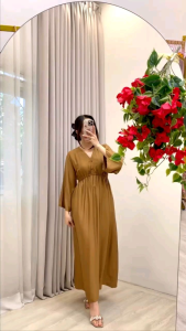 Levi Deluxe Plain Dress Aura Kasih Midi Polos Nyaman Bumil Busui Friendly